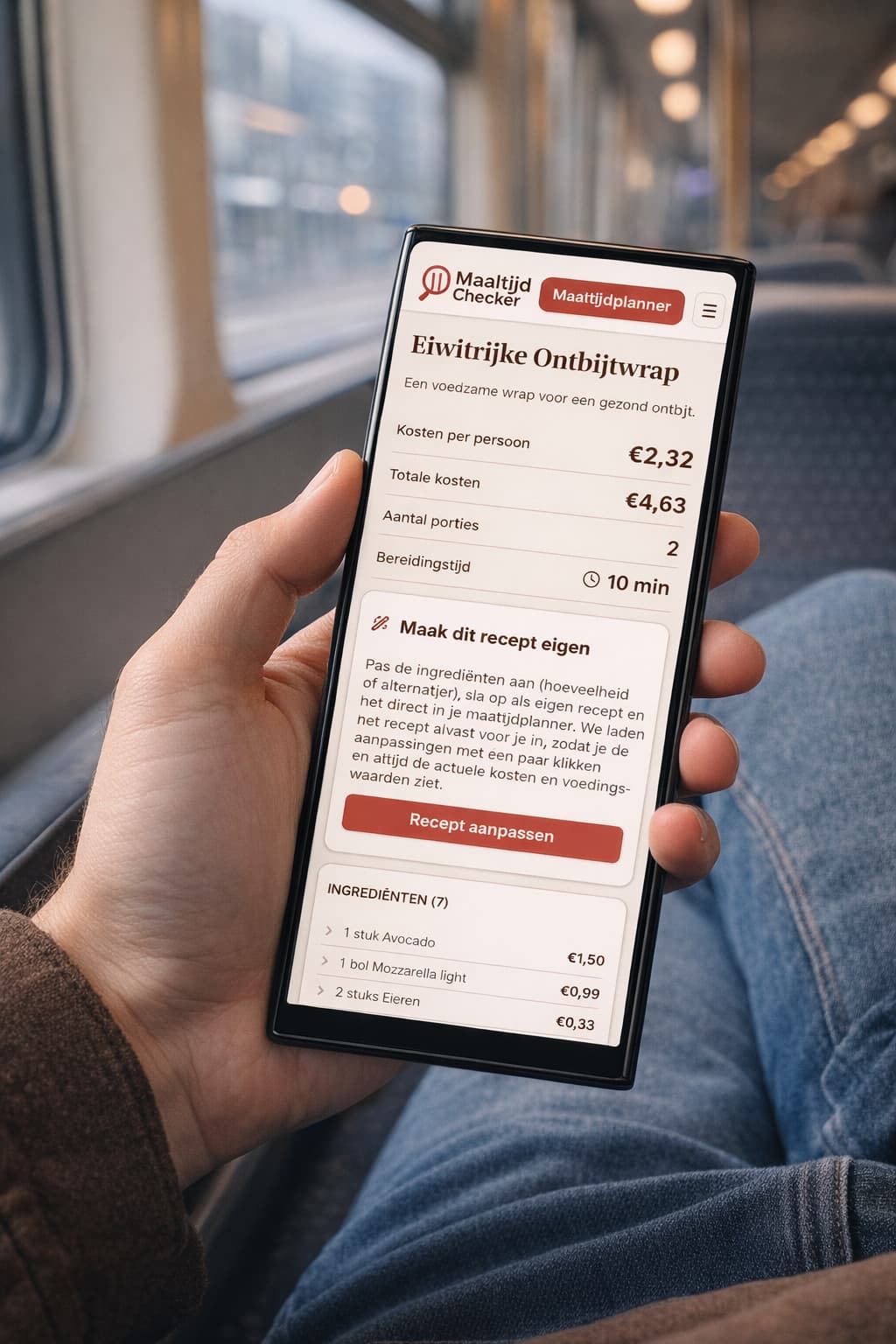 Recept aanpassen in MaaltijdChecker