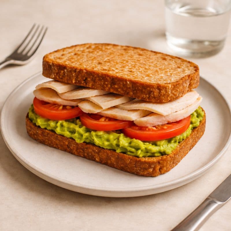 Avocado, Tomaat en Kip Sandwich
