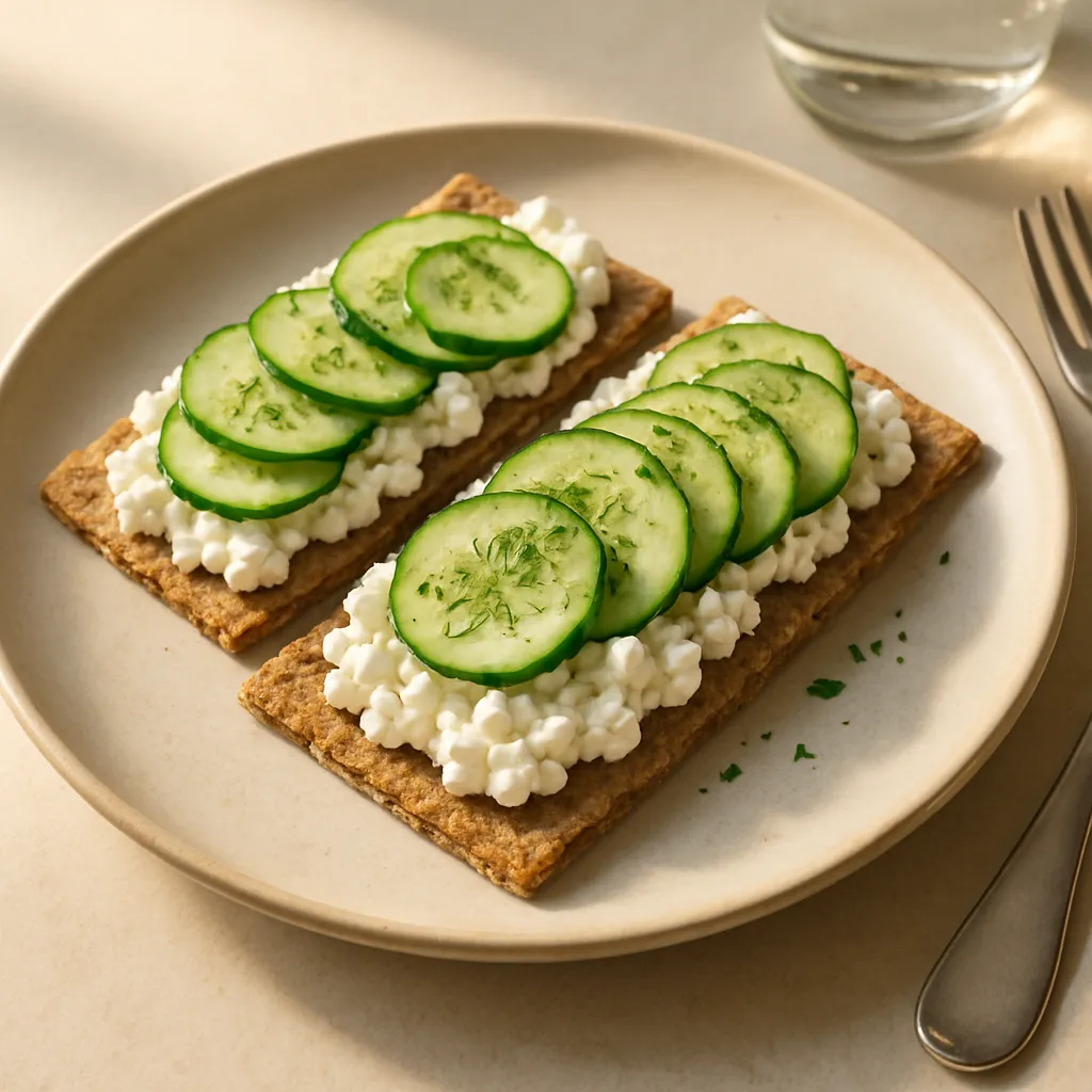 Cottage cheese met komkommer