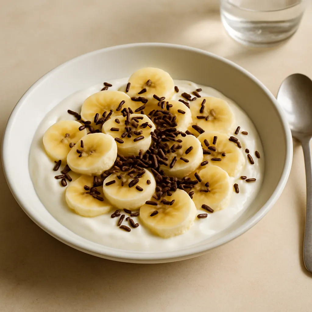 Kwark met banaan en hagelslag