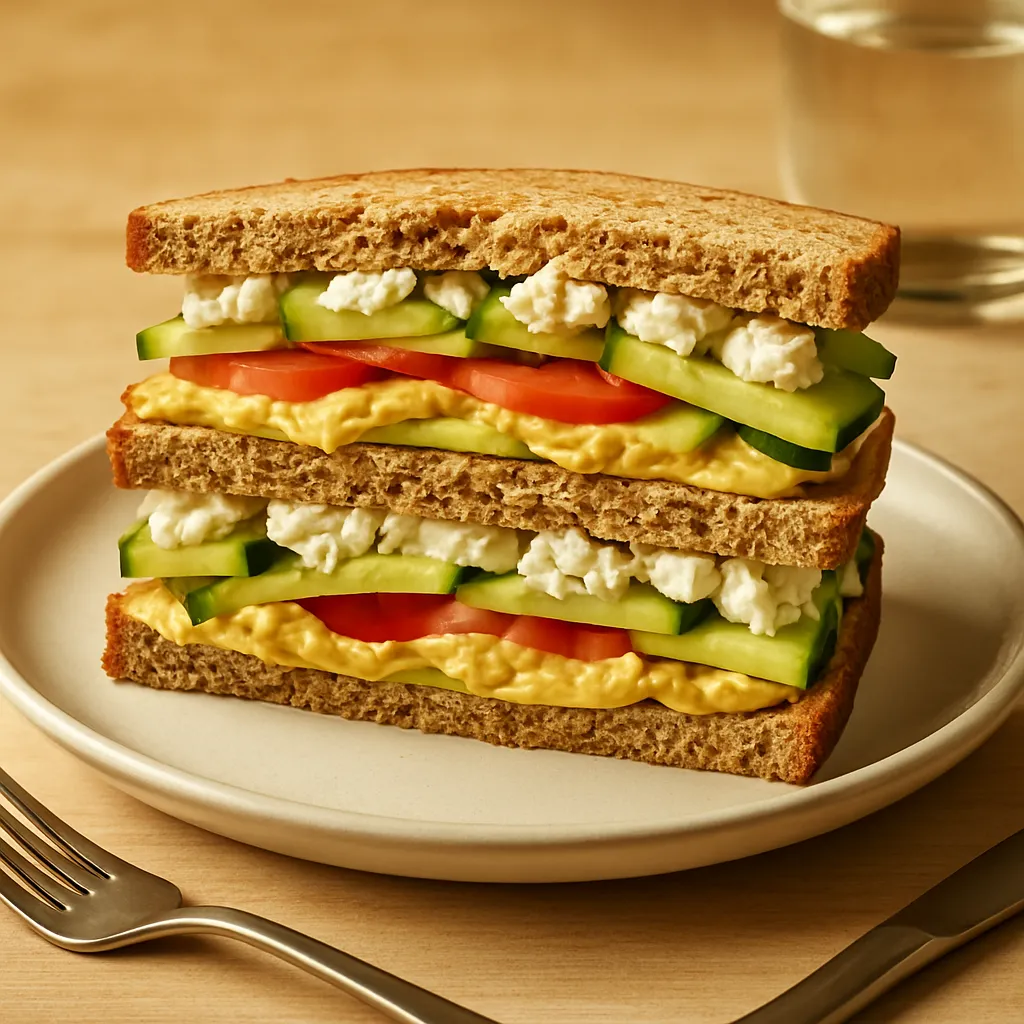 Vegetarisch eiwitrijke sandwich